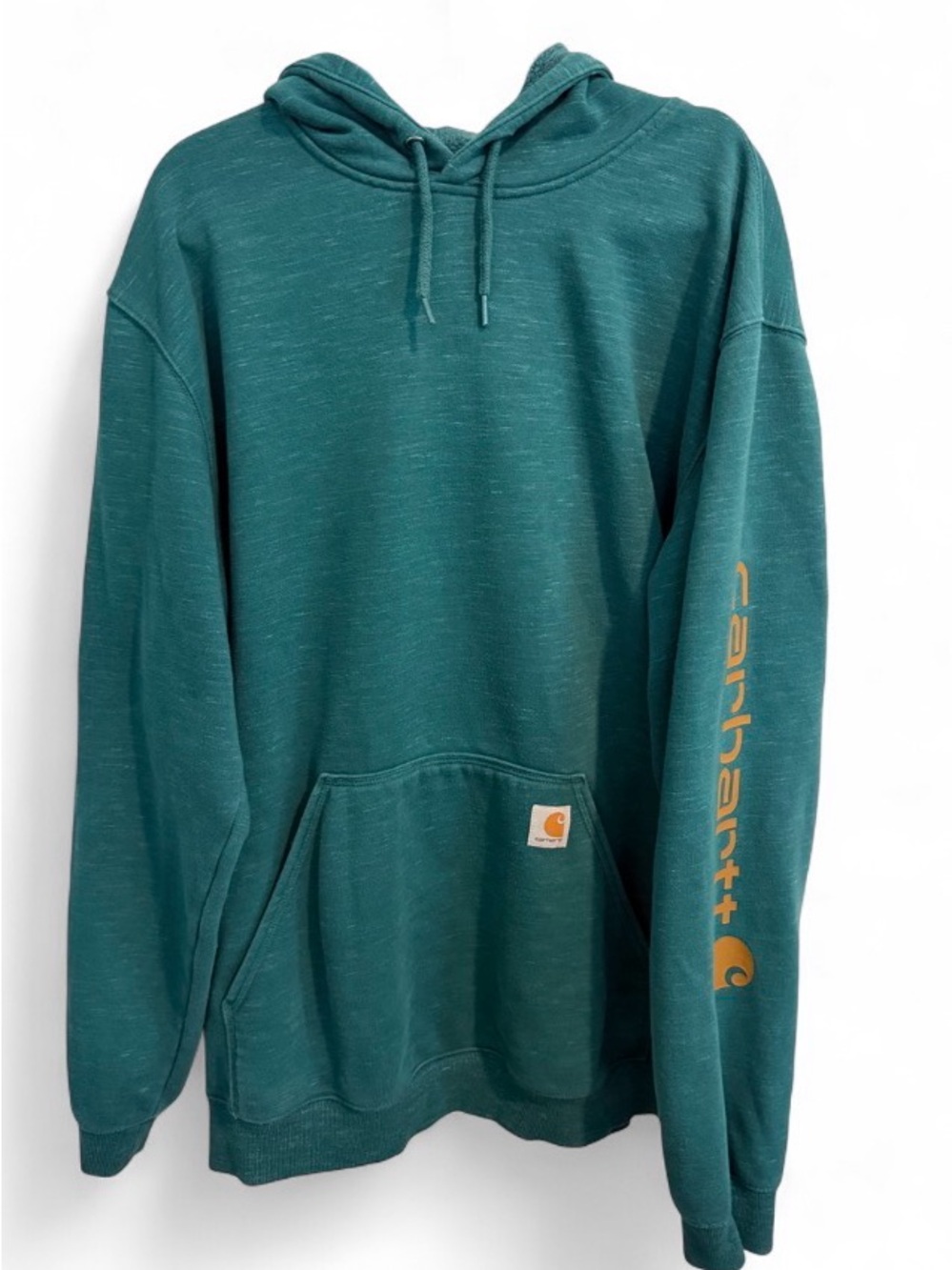 Carhartt Men's Teal Green Hooded Pullover Sweatshirt Size XL Tall